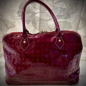 Arcadia Candy Apple Red Patent Leather Satchel NWOT